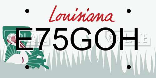 E75GOH Louisiana License Plate
