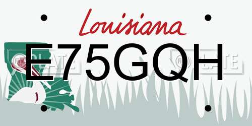 E75GQH Louisiana License Plate