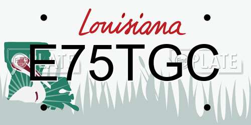 E75TGC Louisiana License Plate