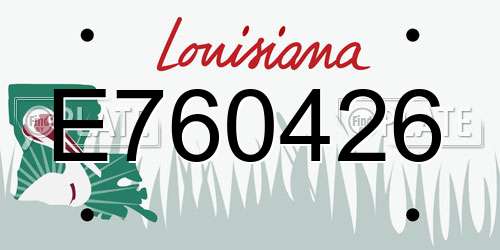 E760426 Louisiana License Plate