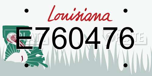 E760476 Louisiana License Plate