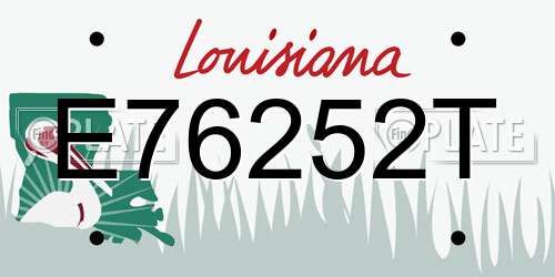 E76252T Louisiana License Plate