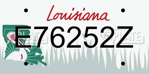 E76252Z Louisiana License Plate