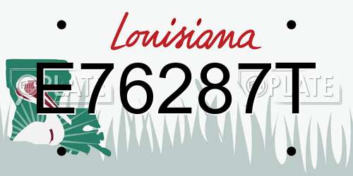 E76287T Louisiana License Plate