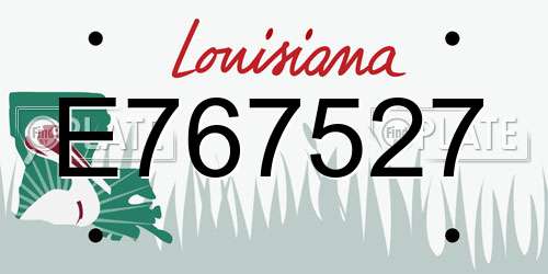E767527 Louisiana License Plate