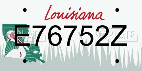 E76752Z Louisiana License Plate