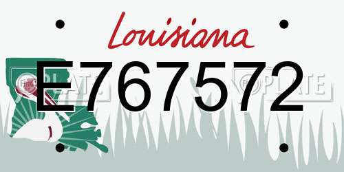 E767572 Louisiana License Plate