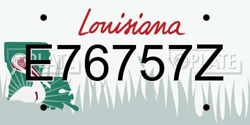 E76757Z Louisiana License Plate