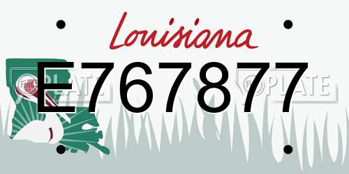 E767877 Louisiana License Plate