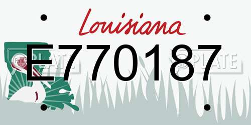 E770187 Louisiana License Plate