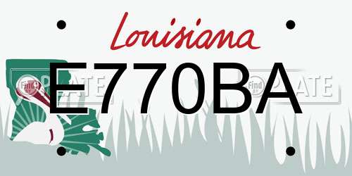 E770BA Louisiana License Plate