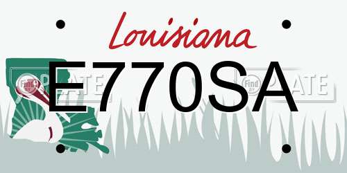 E770SA Louisiana License Plate