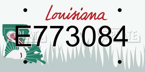 E773084 Louisiana License Plate