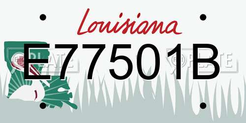 E77501B Louisiana License Plate