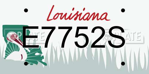 E7752S Louisiana License Plate