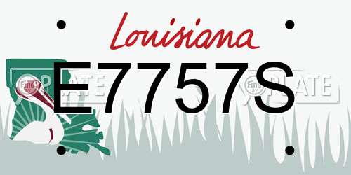 E7757S Louisiana License Plate