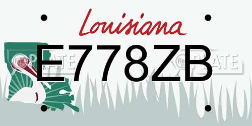 E778ZB Louisiana License Plate