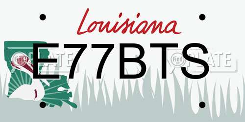 E77BTS Louisiana License Plate