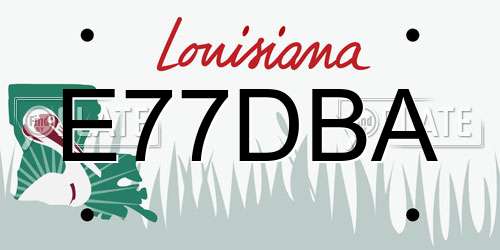 E77DBA Louisiana License Plate