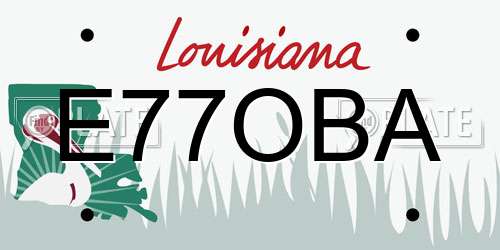 E77OBA Louisiana License Plate