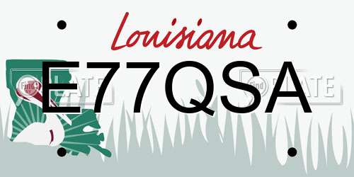 E77QSA Louisiana License Plate