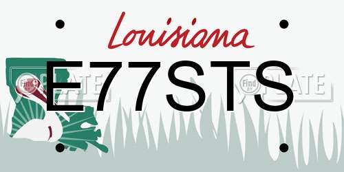 E77STS Louisiana License Plate