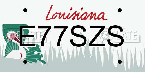 E77SZS Louisiana License Plate