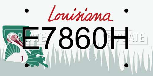 E7860H Louisiana License Plate