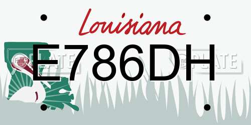 E786DH Louisiana License Plate