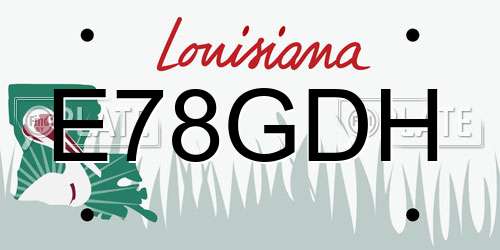 E78GDH Louisiana License Plate