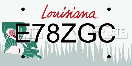 E78ZGC Louisiana License Plate