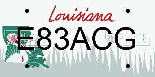 E83ACG Louisiana License Plate