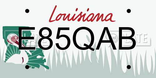 E85QAB Louisiana License Plate