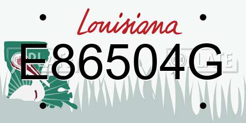 E86504G Louisiana License Plate