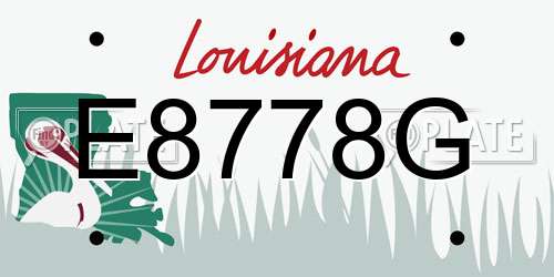 E8778G Louisiana License Plate