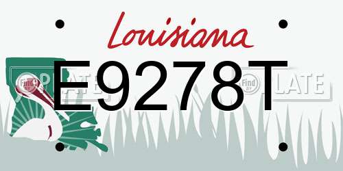 E9278T Louisiana License Plate