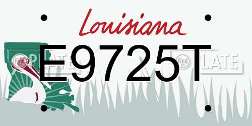 E9725T Louisiana License Plate