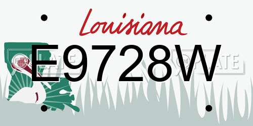 E9728W Louisiana License Plate