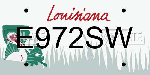 E972SW Louisiana License Plate
