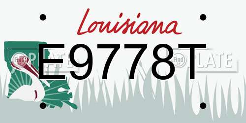E9778T Louisiana License Plate
