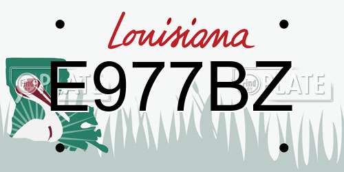 E977BZ Louisiana License Plate