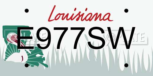 E977SW Louisiana License Plate