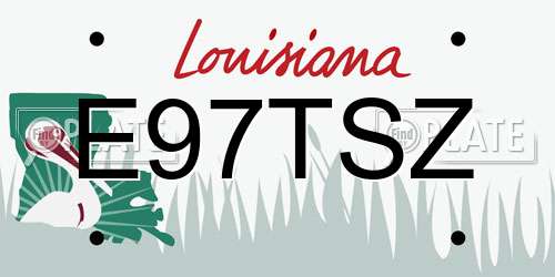 E97TSZ Louisiana License Plate
