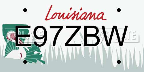 E97ZBW Louisiana License Plate