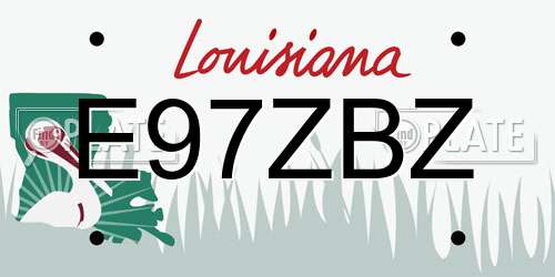 E97ZBZ Louisiana License Plate