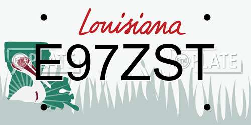 E97ZST Louisiana License Plate
