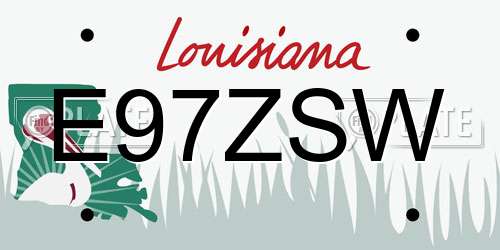E97ZSW Louisiana License Plate