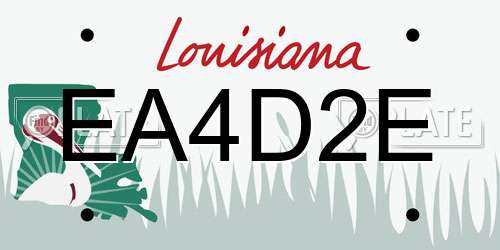 EA4D2E Louisiana License Plate