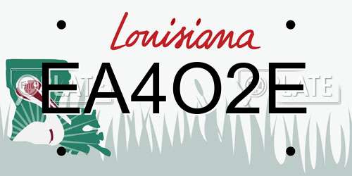 EA4O2E Louisiana License Plate