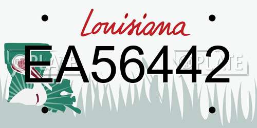 EA56442 Louisiana License Plate